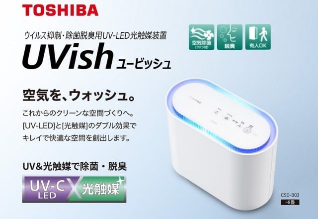 ウイルス抑制・除菌脱臭用UV-LED光触媒装置 UVish（ユービッシュ